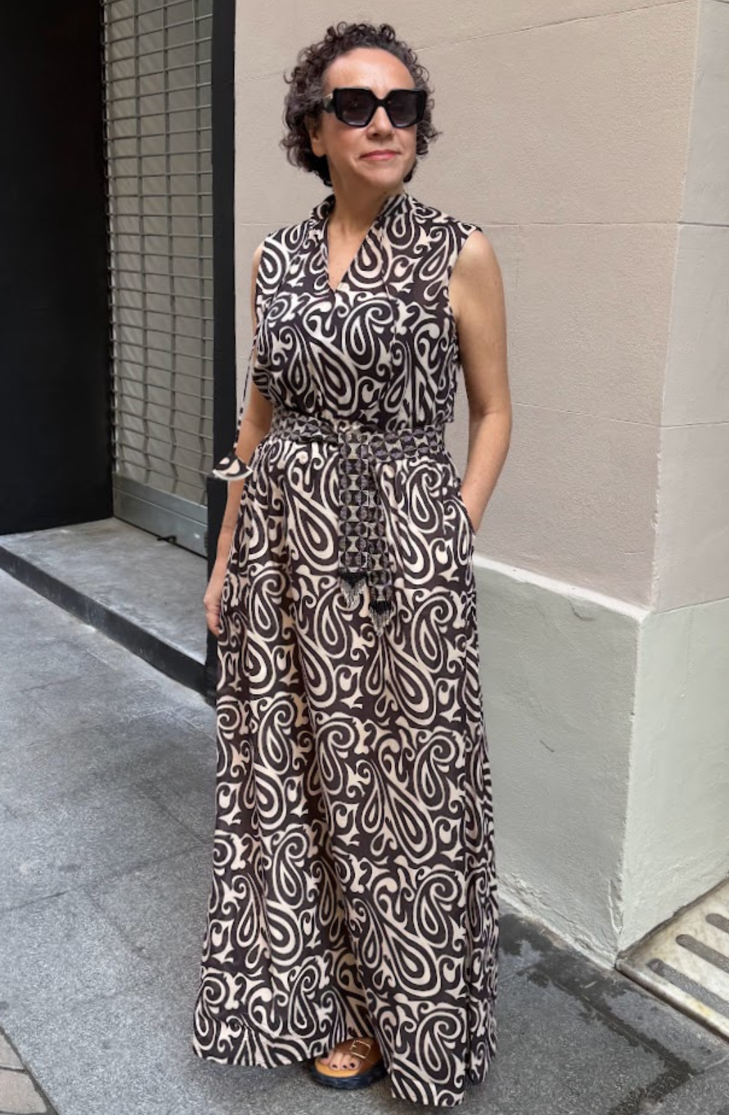 vestido estampado largo