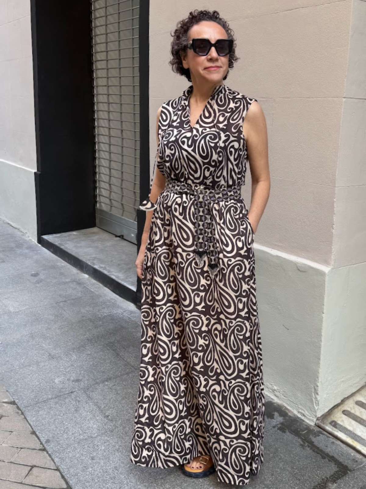vestido estampado largo